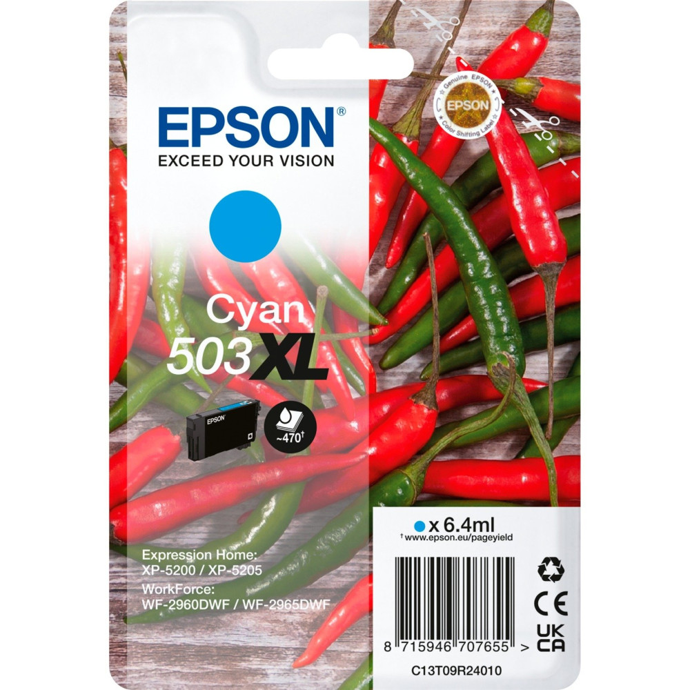 Epson 503XL cartuccia d'inchiostro 1 pz Originale Resa elevata (XL) Ciano