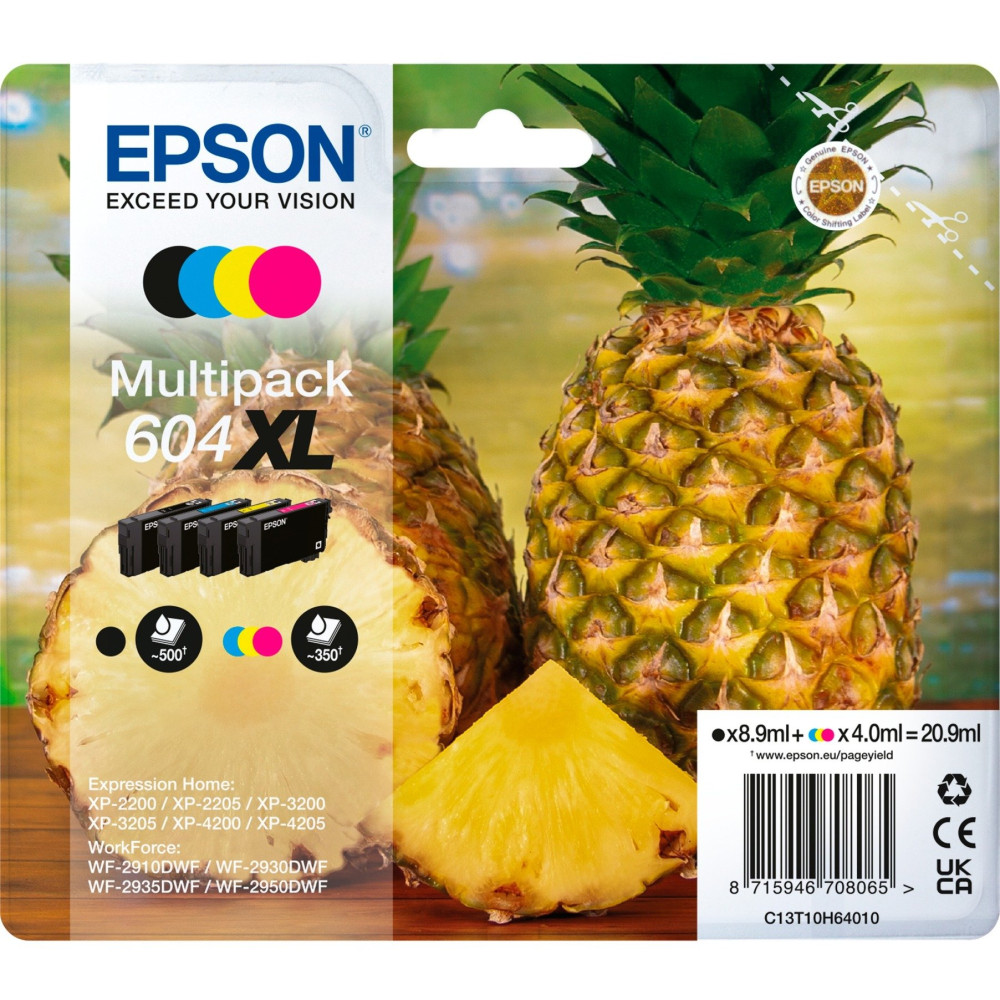 Epson 604XL cartuccia d'inchiostro 4 pz Originale Resa elevata (XL) Nero, Ciano, Magenta, Giallo