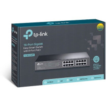 TP-Link TL-SG1016PE Gestito L2 Gigabit Ethernet (10/100/1000) Supporto Power over Ethernet (PoE) 1U Nero, Interruttore