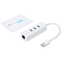 TP-Link UE330 replicatore di porte e docking station per laptop Cablato USB 3.2 Gen 1 (3.1 Gen 1) Type-A Bianco, Hub USB