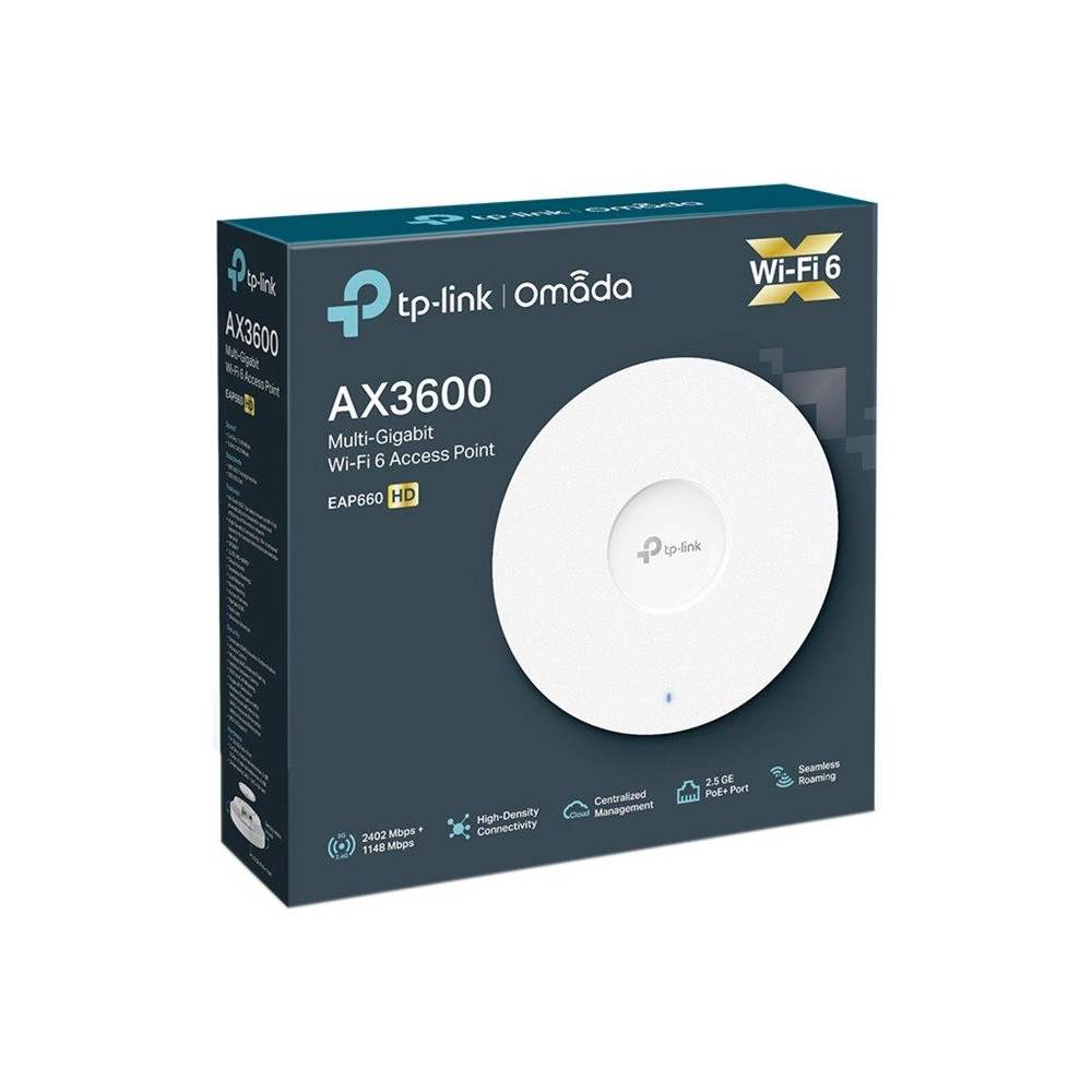 TP-Link Omada EAP660 HD punto accesso WLAN 2402 Mbit/s Bianco Supporto Power over Ethernet (PoE), Punto di accesso