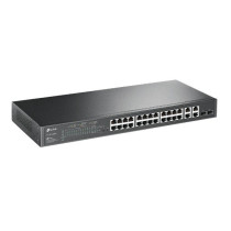 TP-Link JetStream TL-SL2428P switch di rete Gestito L2 Fast Ethernet (10/100) Supporto Power over Ethernet (PoE) 1U Nero