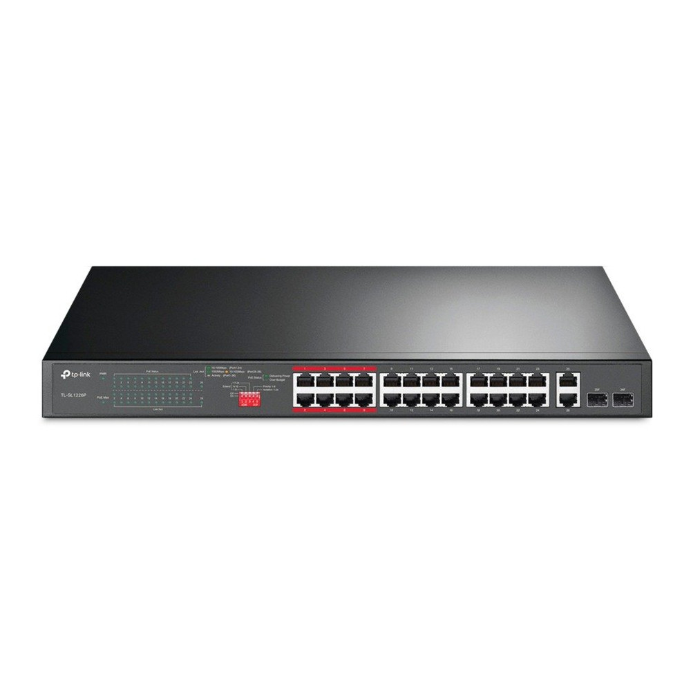TP-Link TL-SL1226P switch di rete Non gestito Gigabit Ethernet (10/100/1000) Supporto Power over Ethernet (PoE) 1U Grigio, Inter