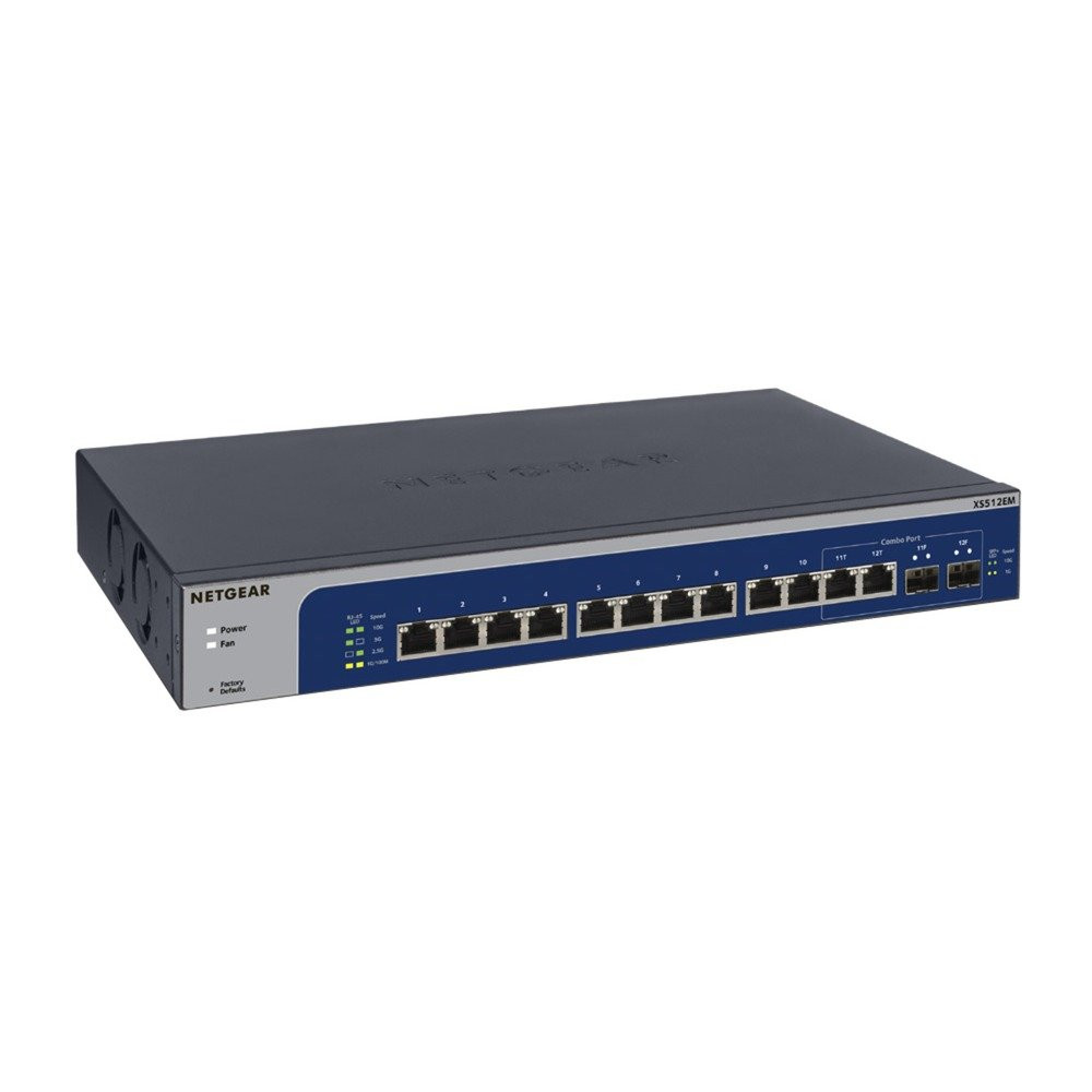 Netgear XS512EM Gestito L2 10G Ethernet (100/1000/10000) 1U Blu, Grigio, Interruttore