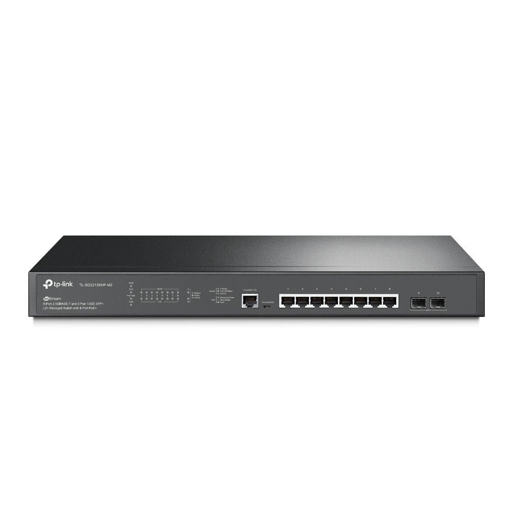 TP-Link JetStream TL-SG3210XHP-M2 switch di rete Gestito L2+ 2.5G Ethernet (100/1000/2500) Supporto Power over Ethernet (PoE) 1U