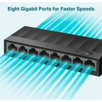 TP-Link LS1008G Non gestito Gigabit Ethernet (10/100/1000) Nero, Interruttore