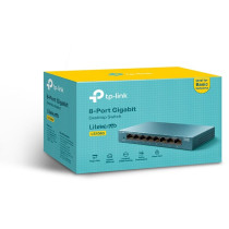 TP-Link LS108G Non gestito Gigabit Ethernet (10/100/1000) Blu, Interruttore
