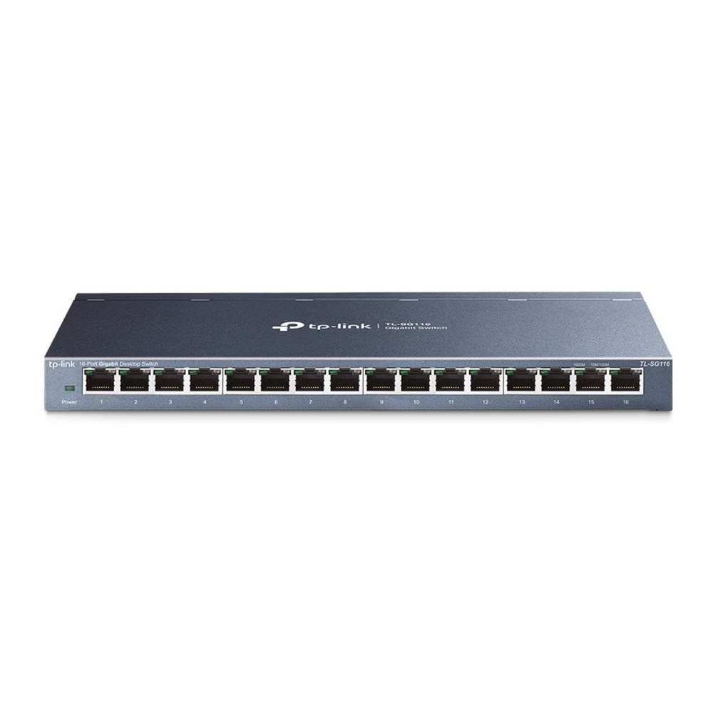 TP-Link TL-SG116 Non gestito Gigabit Ethernet (10/100/1000) Nero, Interruttore