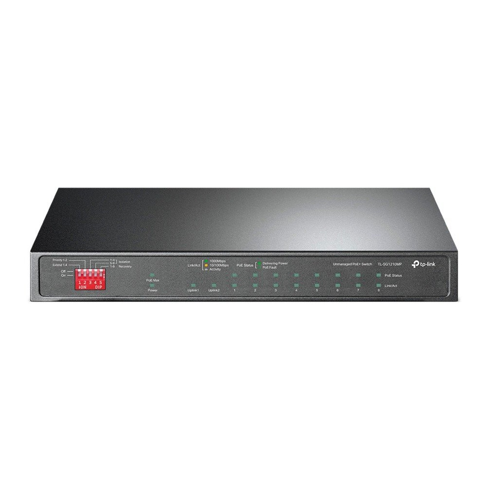 TP-Link TL-SG1210MP switch di rete Non gestito Gigabit Ethernet (10/100/1000) Supporto Power over Ethernet (PoE) Nero, Interrutt