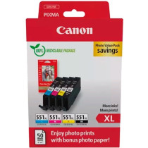 Canon 6443B008 cartuccia d'inchiostro 4 pz Originale Resa elevata (XL) Nero, Ciano, Magenta, Giallo