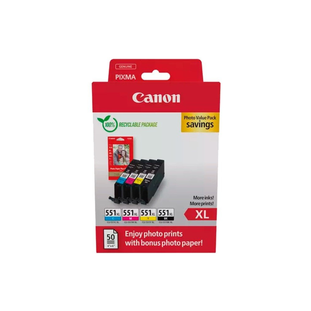 Canon 6443B008 cartuccia d'inchiostro 4 pz Originale Resa elevata (XL) Nero, Ciano, Magenta, Giallo