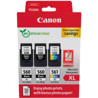 Canon 3712C012 cartuccia d'inchiostro 3 pz Originale Resa elevata (XL) Nero, Ciano, Magenta, Giallo