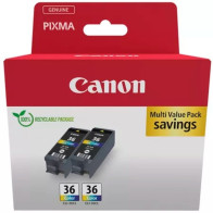 Canon 1511B025 cartuccia d'inchiostro 2 pz Originale Nero, Ciano, Magenta, Giallo
