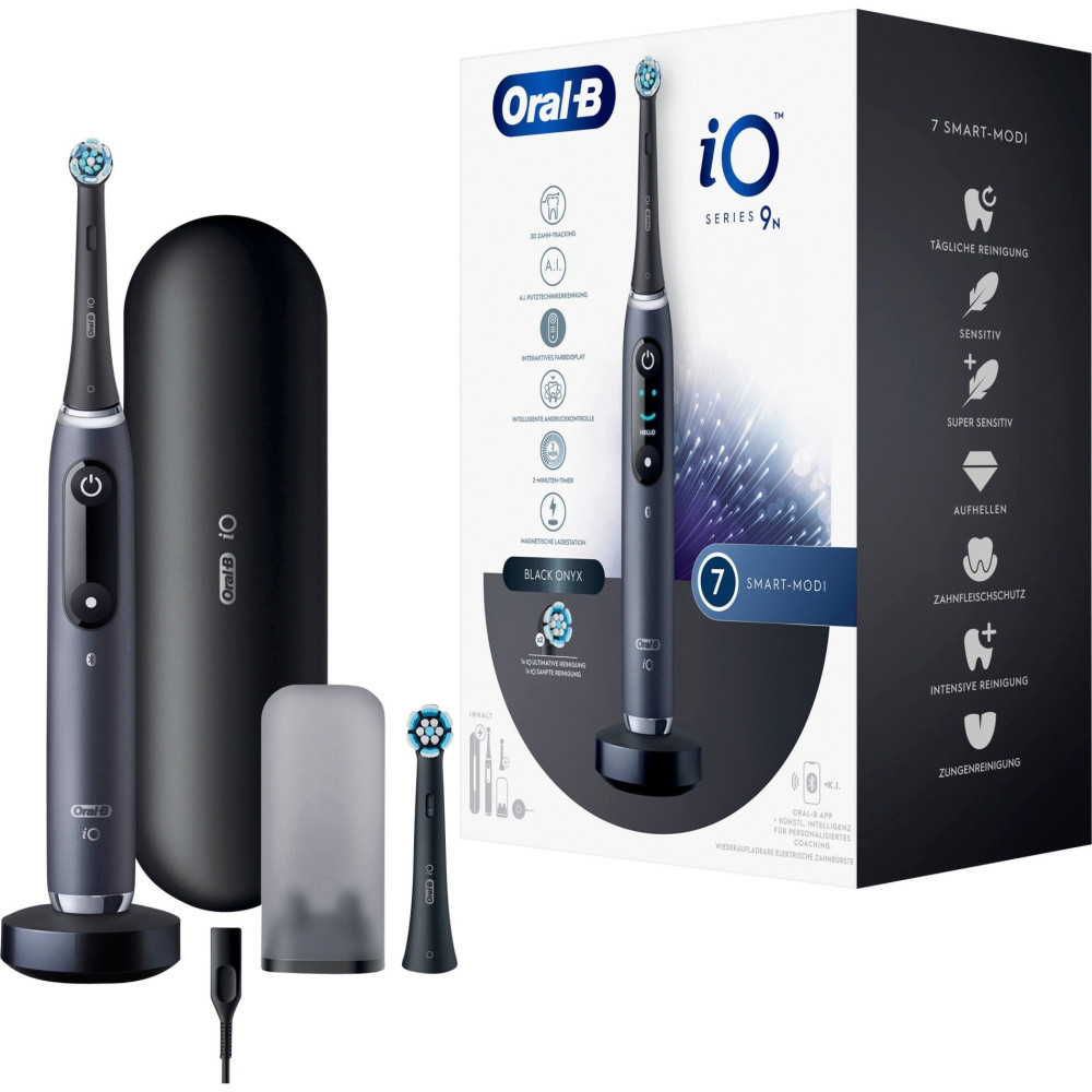 Braun iO Series 9N Adulto Spazzolino a vibrazione Nero, Spazzolino da denti elettrico