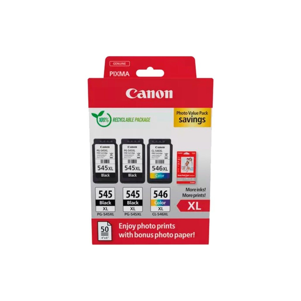 Canon 8286B015 cartuccia d'inchiostro 3 pz Originale Resa elevata (XL) Nero, Ciano, Magenta, Giallo