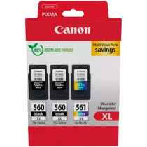 Canon 3712C009 cartuccia d'inchiostro 3 pz Originale Resa elevata (XL) Nero, Ciano, Magenta, Giallo