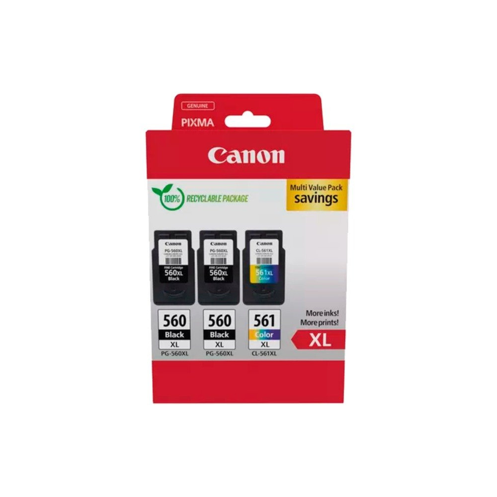 Canon 3712C009 cartuccia d'inchiostro 3 pz Originale Resa elevata (XL) Nero, Ciano, Magenta, Giallo