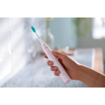 Philips Sonicare serie 3100 Spazzolini Elettrici Sonici, confezione da 1 Spazzolino Rosa e 1 Spazzolino Nero HX3675/15, Spazzoli