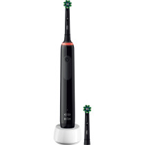 Braun Pro 3 Spazzolino Elettrico Ricaricabile Nero Pro3 3000, 2 Testine, 1 Spazzolino, Spazzolino da denti elettrico