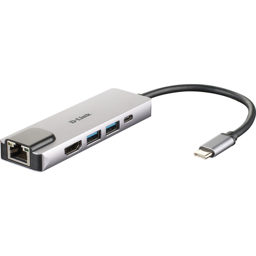 D-Link DUB-M520 replicatore di porte e docking station per laptop Cablato Thunderbolt 3 Alluminio, Hub USB