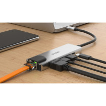 D-Link DUB-M520 replicatore di porte e docking station per laptop Cablato Thunderbolt 3 Alluminio, Hub USB