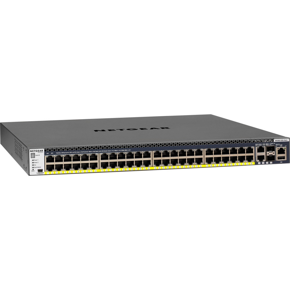 Netgear M4300-52G-PoE+ 1000W PSU Gestito L2/L3/L4 Gigabit Ethernet (10/100/1000) Supporto Power over Ethernet (PoE) 1U Nero, Int