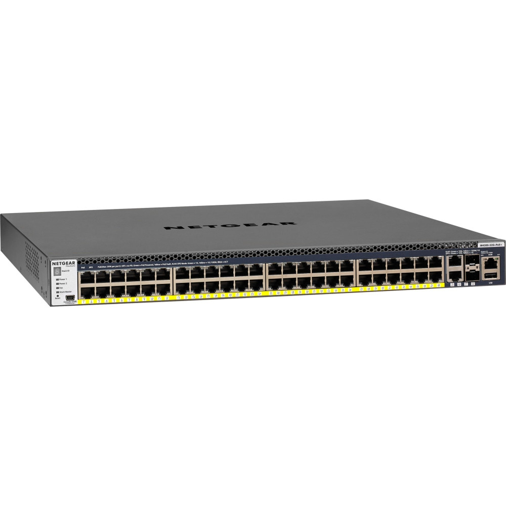 Netgear M4300-52G-PoE+ 550W PSU Gestito L2/L3/L4 Gigabit Ethernet (10/100/1000) Supporto Power over Ethernet (PoE) 1U Nero, Inte