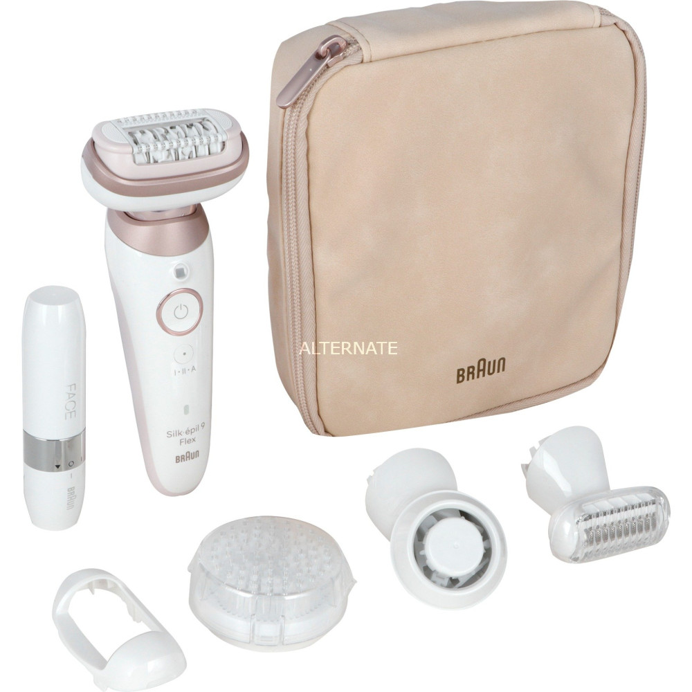 Braun Silk-épil 9 Flex 9-360 3D, Epilatore Elettrico Donna Per Epilazione Semplice, Bianco/Rosa