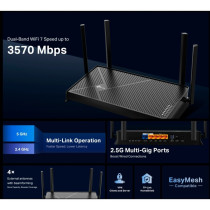 TP-Link Archer BE230 router wireless 2.5 Gigabit Ethernet Dual-band (2.4 GHz/5 GHz) Nero