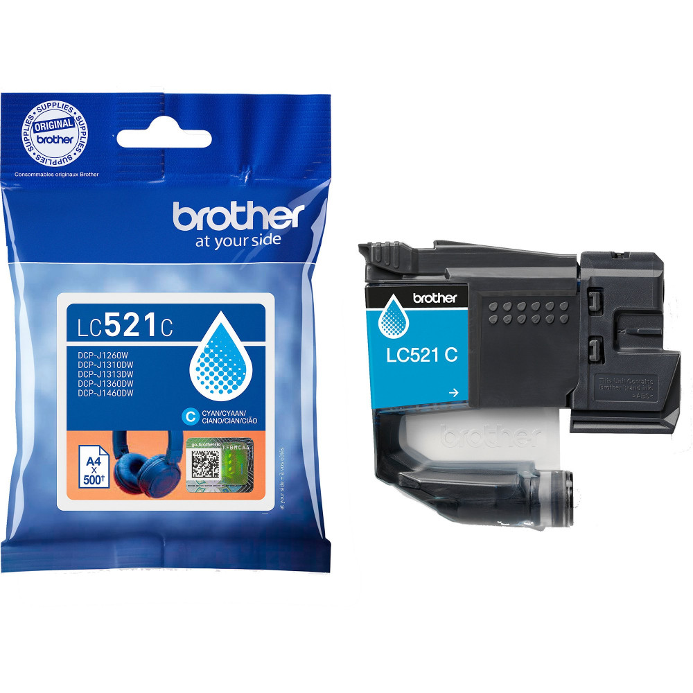 Brother LC521C cartuccia d'inchiostro 1 pz Originale Ciano
