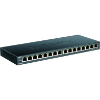 D-Link DGS-1016S Non gestito Gigabit Ethernet (10/100/1000) Nero, Interruttore