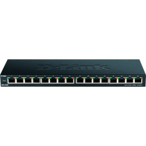 D-Link DGS-1016S Non gestito Gigabit Ethernet (10/100/1000) Nero, Interruttore