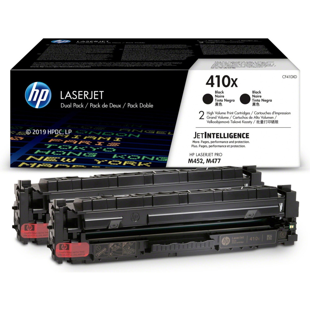 HP Confezione da 2 cartucce toner nero originale ad alta capacità LaserJet 410X