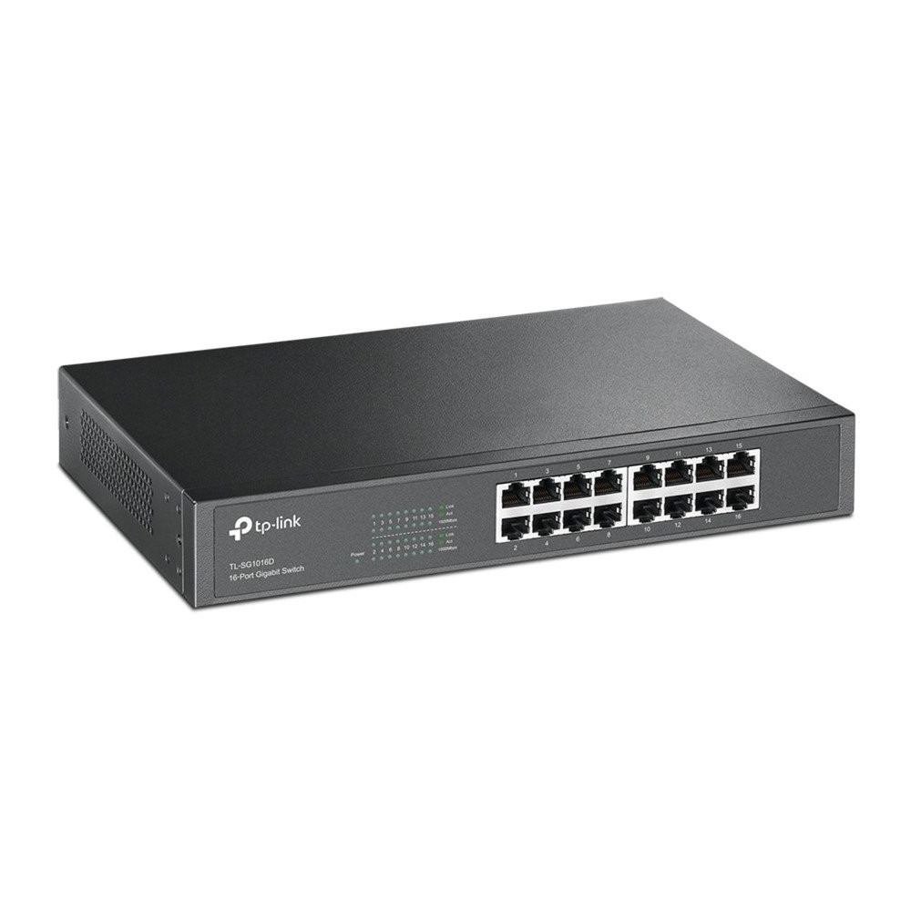 TP-Link TL-SG1016D Non gestito Gigabit Ethernet (10/100/1000) Nero, Interruttore