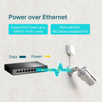TP-Link TL-SG1008P Gestito Gigabit Ethernet (10/100/1000) Supporto Power over Ethernet (PoE) Grigio, Interruttore
