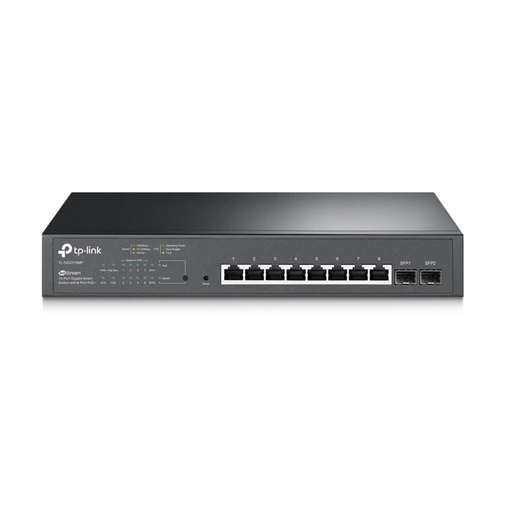 TP-Link Omada TL-SG2210MP Gestito L2/L2+ Gigabit Ethernet (10/100/1000) Supporto Power over Ethernet (PoE) 1U Nero, Interruttore