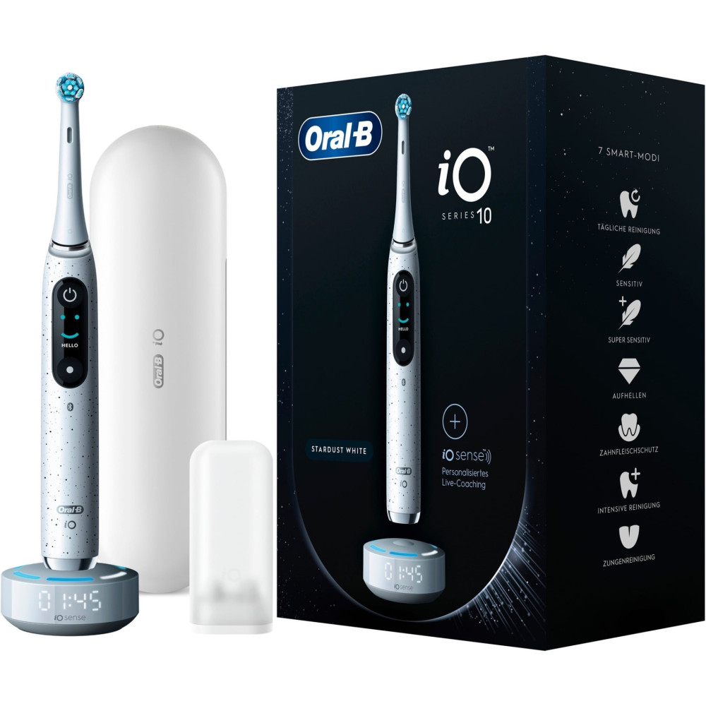 Braun iO Series 10 Adulto Spazzolino rotante-oscillante Bianco, Spazzolino da denti elettrico