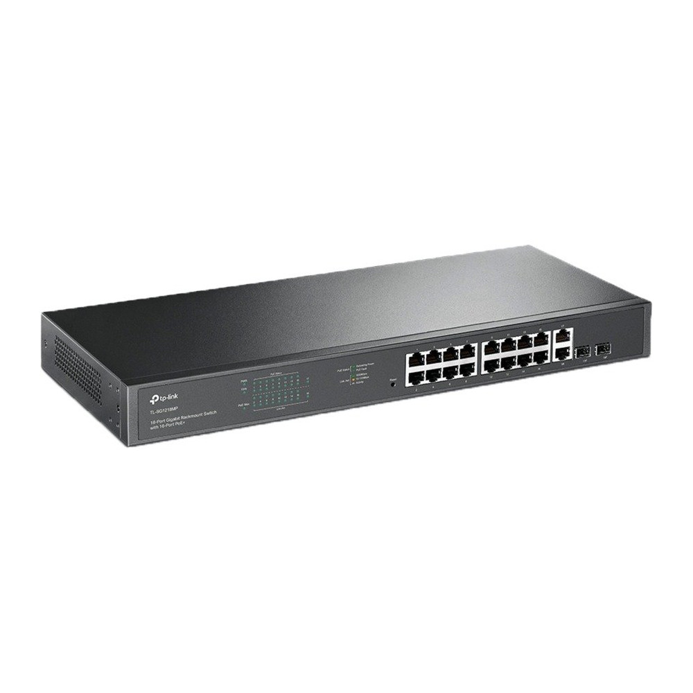 TP-Link TL-SG1218MP switch di rete Non gestito Gigabit Ethernet (10/100/1000) Supporto Power over Ethernet (PoE) 1U Nero, Interr