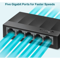 TP-Link LS1005G Non gestito Gigabit Ethernet (10/100/1000) Nero, Interruttore
