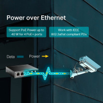 TP-Link TL-SG1005LP switch di rete Non gestito Gigabit Ethernet (10/100/1000) Supporto Power over Ethernet (PoE) Nero, Interrutt