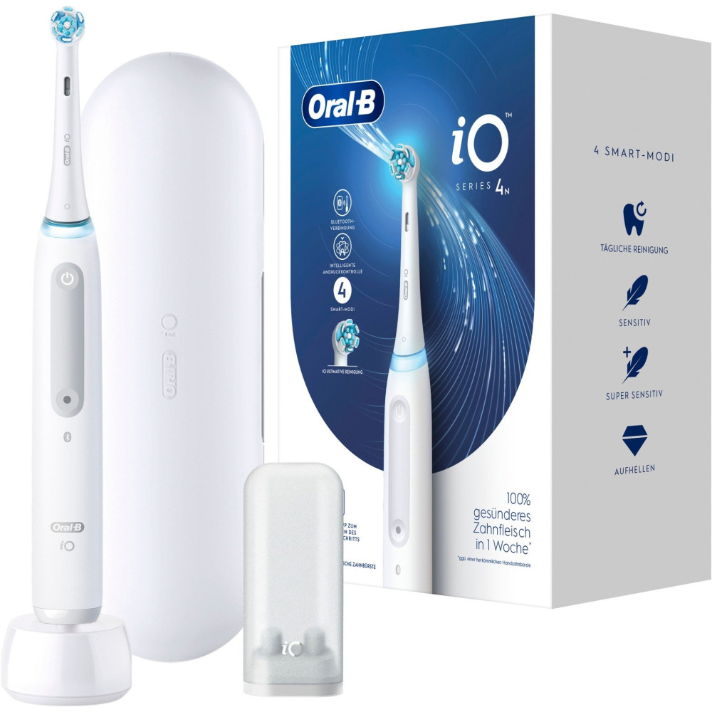 Braun iO Series 4 Quite Adulto Spazzolino rotante Bianco, Spazzolino da denti elettrico