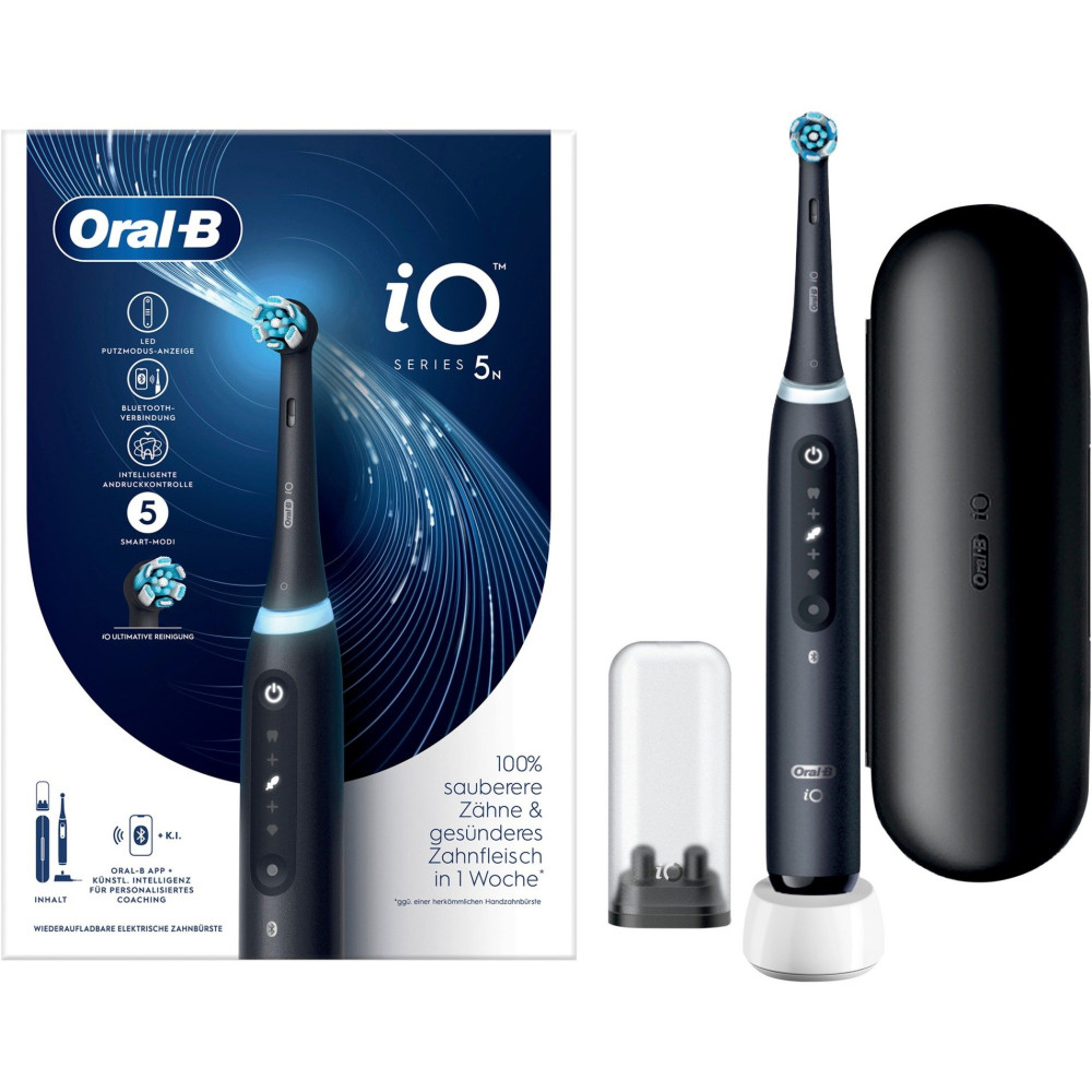 Braun iO Series 5 Adulto Spazzolino a vibrazione Nero, Spazzolino da denti elettrico