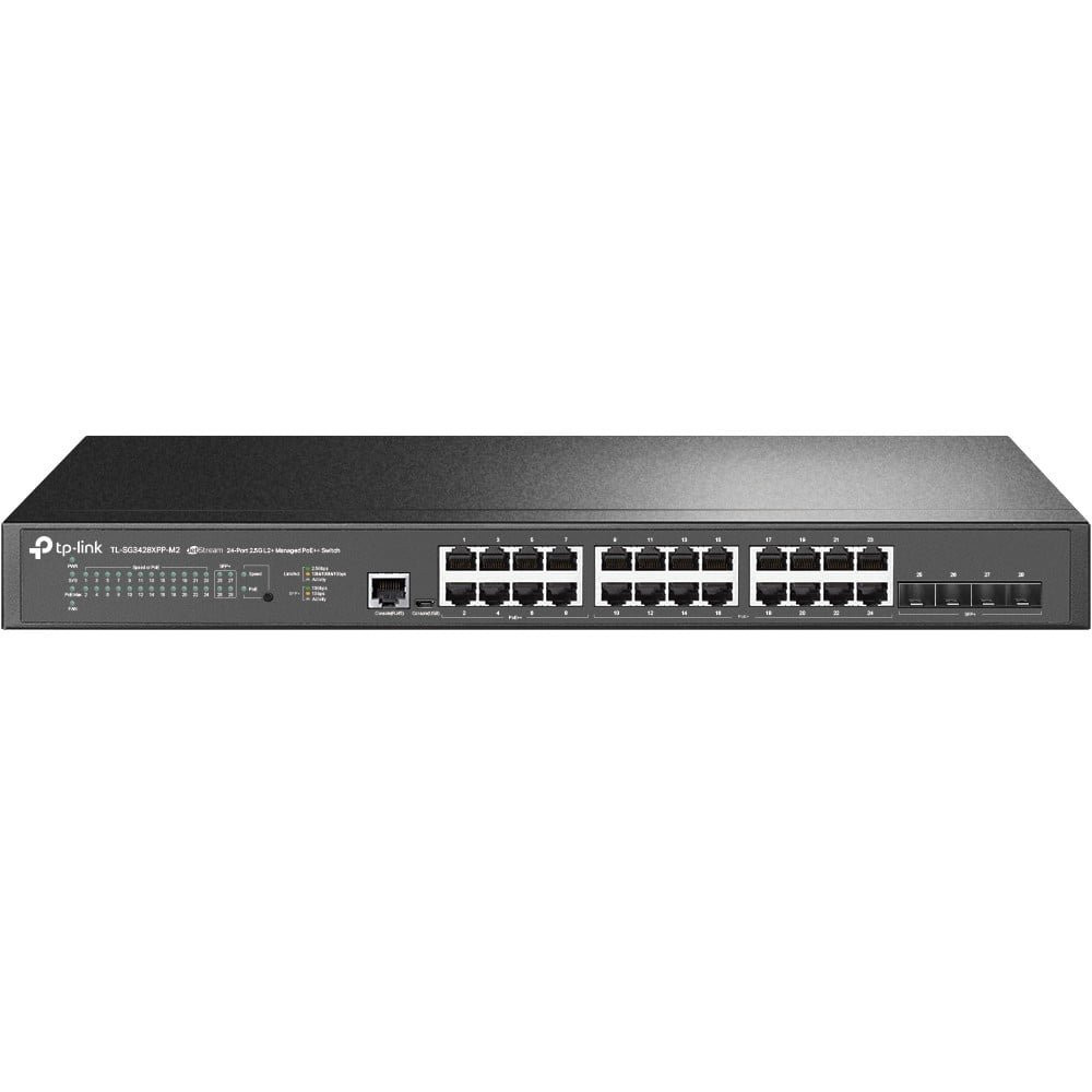 TP-Link JetStream TL-SG3428XPP-M2 switch di rete Gestito L2+ 2.5G Ethernet (100/1000/2500) Supporto Power over Ethernet (PoE) 1U