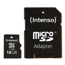 INTENSO MICRO SDHC 16GB CLASSE 10 + ADATTATORE SD - 3413470