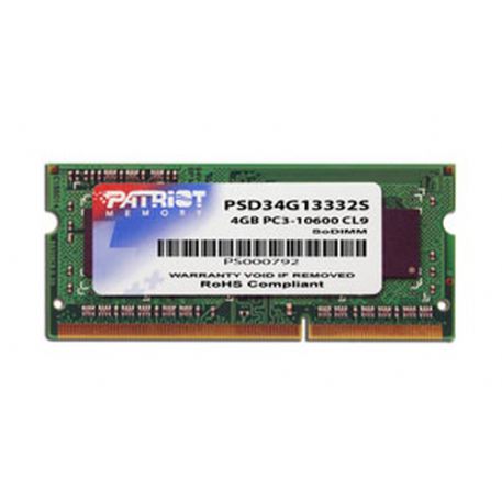 PATRIOT RAM SODIMM 4GB DDR3 1333MHZ - PSD34G13332S