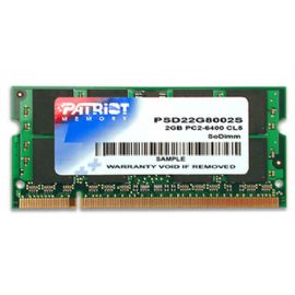 PATRIOT RAM SODIMM 2GB DDR2 800MHZ CL6 NON ECC - PSD22G8002S