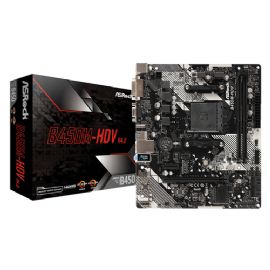ASROCK MB AMD B450, B450M-HDV R4.0 2DDR4 PCI-E X16 M2 DVI/HDMI MATX - B450M-HDV R4.0