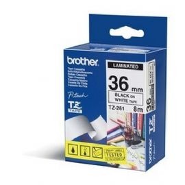 BROTHER NASTRO LAMINATO DA 36MM (8M) NERO/BIANCO - TZE-261