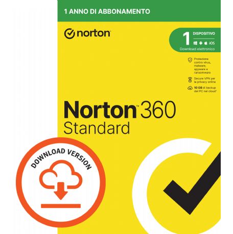 NORTON 360 STANDARD 10GB IT 1 USER 1 DEVICE 1Y VECCHIO CODICE 21397790 - 21429122