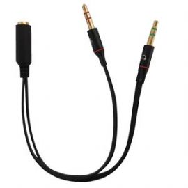 LINK ADATTATORE AUDIO CUFFIE E MICROFONO SU SMARTPHONE CONNETTORI 1 FEMMINA 3,5MM - 2 MASCHIO 3,5MM - LKADAT137